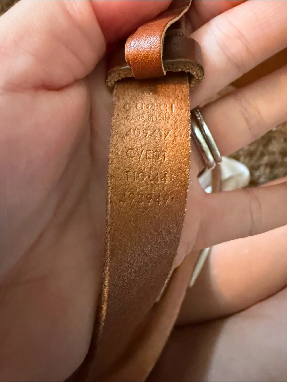 Gucci Marmot Brown Leather Thin Belt